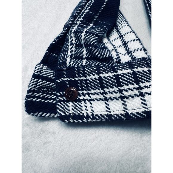 Outerknown Blanket Shirt Navy Plaid M/L Heritage Outdoor Mens Flannel Heavy Wght - Picture 9 of 12